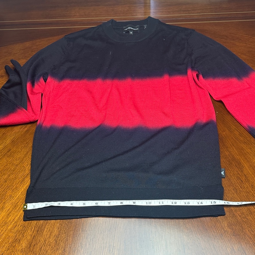 Emporio Armani Navy & Red Tie-Dye Ombre Sweater – Women’s Medium Size XS - Picture 8 of 12